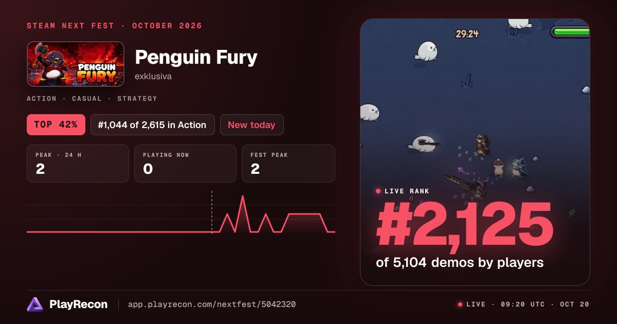 Penguin Fury in Steam Next Fest