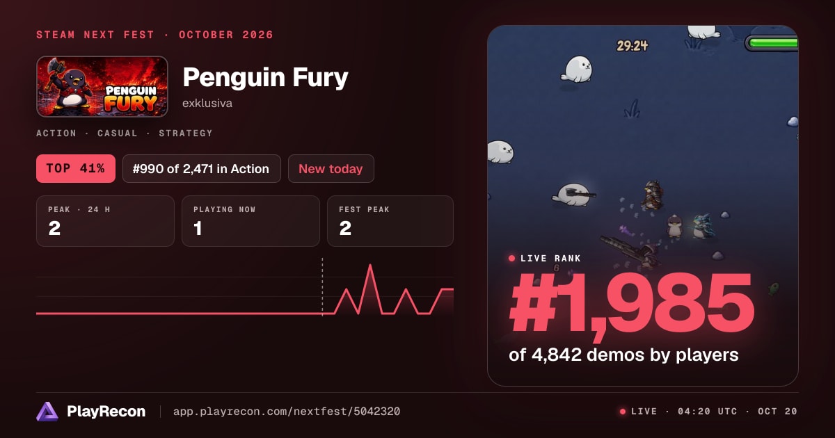 Penguin Fury au Steam Next Fest