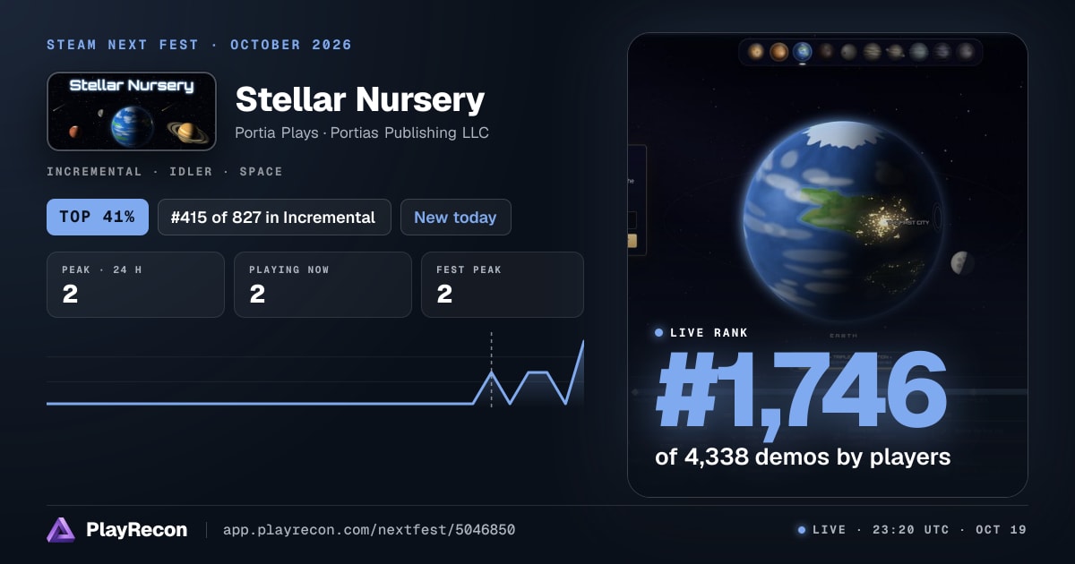 Stellar Nursery in Steam Next Fest