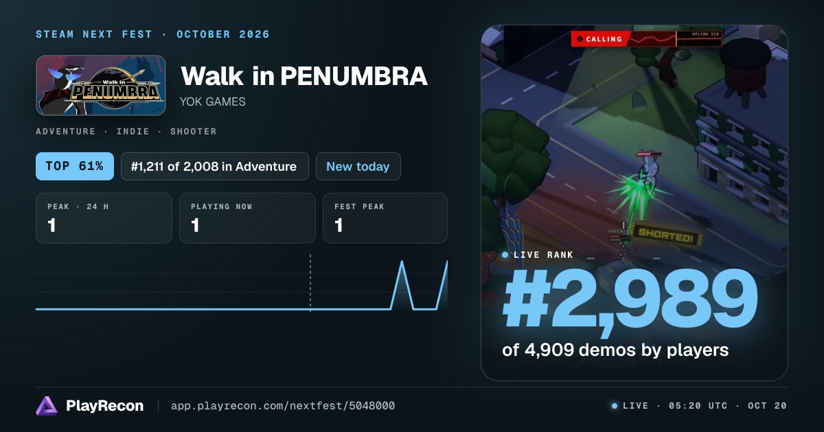 Walk in PENUMBRA au Steam Next Fest