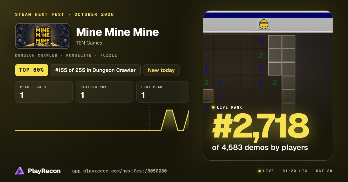 Mine Mine Mine im Steam Next Fest
