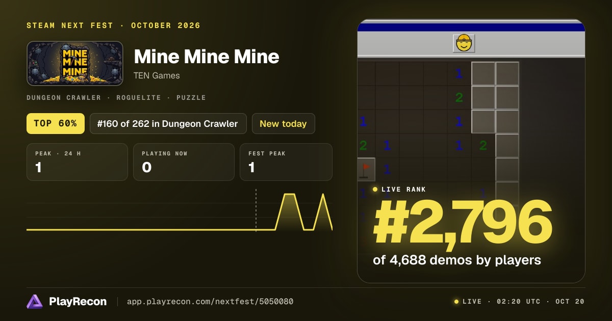 Mine Mine Mine en el Steam Next Fest