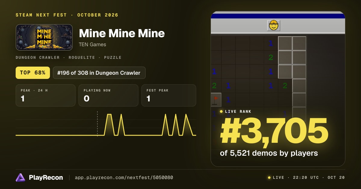 Mine Mine Mine au Steam Next Fest
