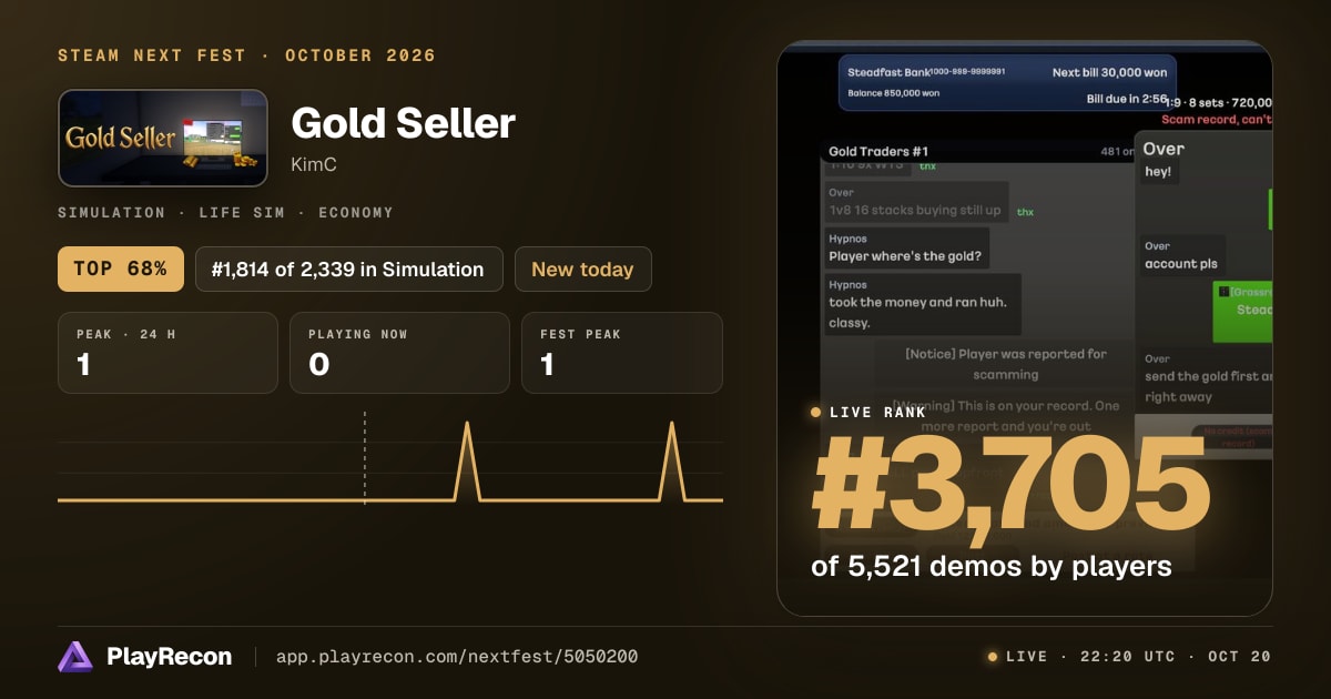 Gold Seller au Steam Next Fest