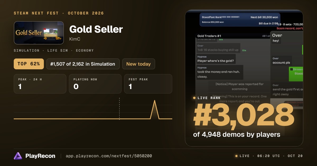 Gold Seller in Steam Next Fest