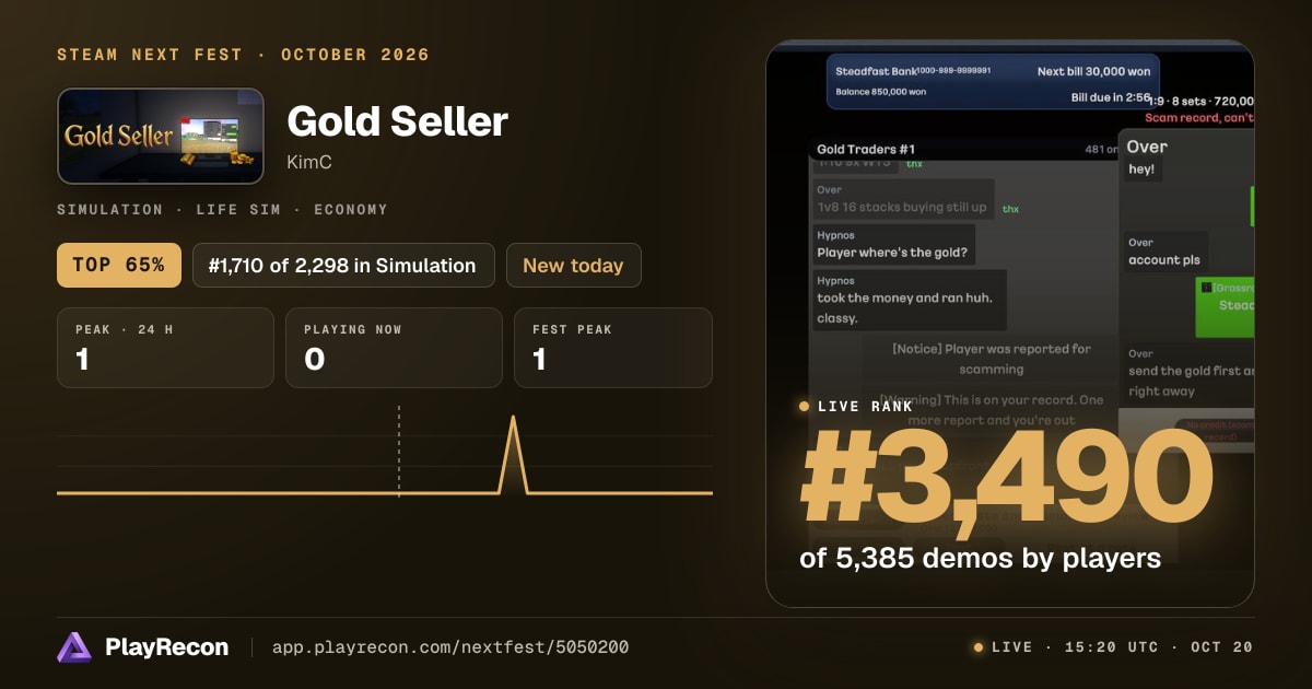 Gold Seller allo Steam Next Fest