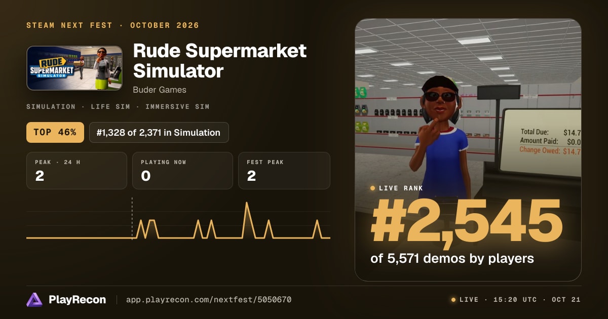 Rude Supermarket Simulator im Steam Next Fest
