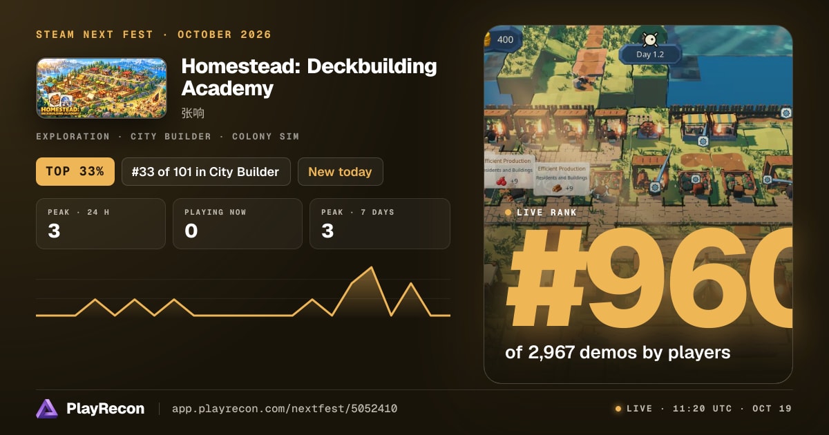 Homestead: Deckbuilding Academy en el Steam Next Fest