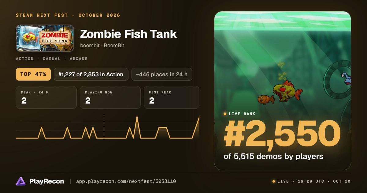 Zombie Fish Tank in Steam Next Fest