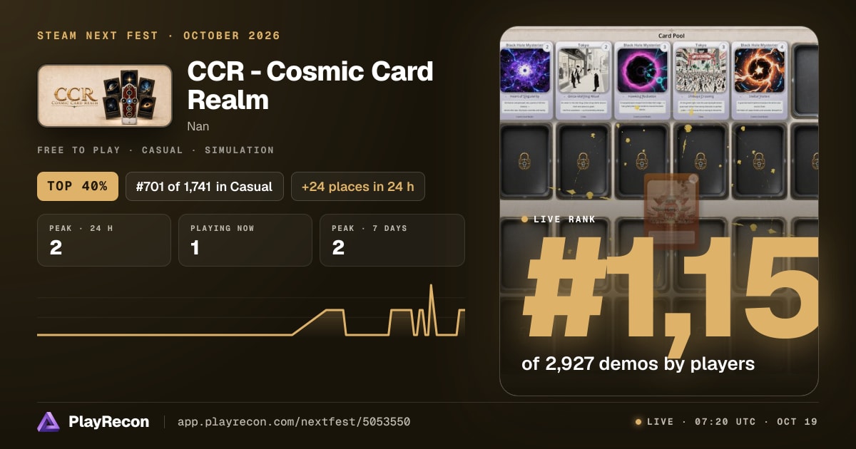 CCR - Cosmic Card Realm en el Steam Next Fest