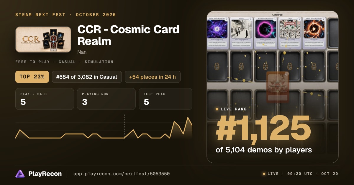 CCR - Cosmic Card Realm au Steam Next Fest