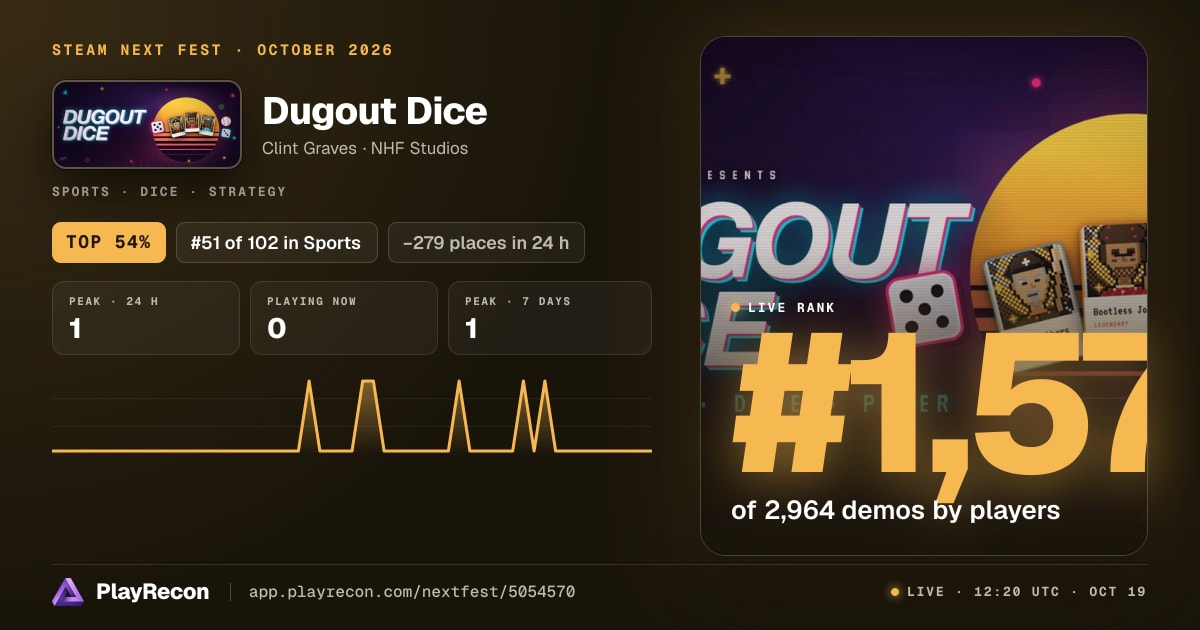 Dugout Dice allo Steam Next Fest