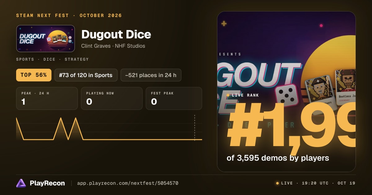 Dugout Dice im Steam Next Fest