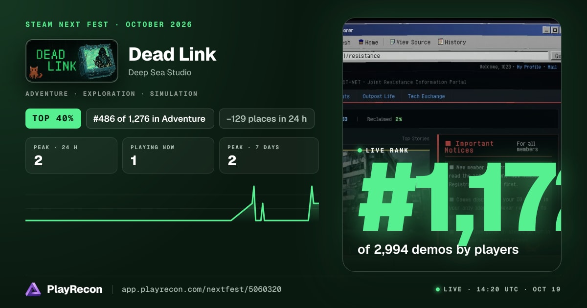 Dead Link in Steam Next Fest