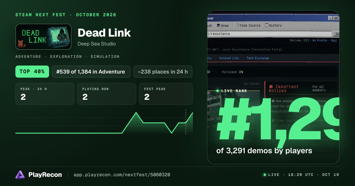 Dead Link allo Steam Next Fest