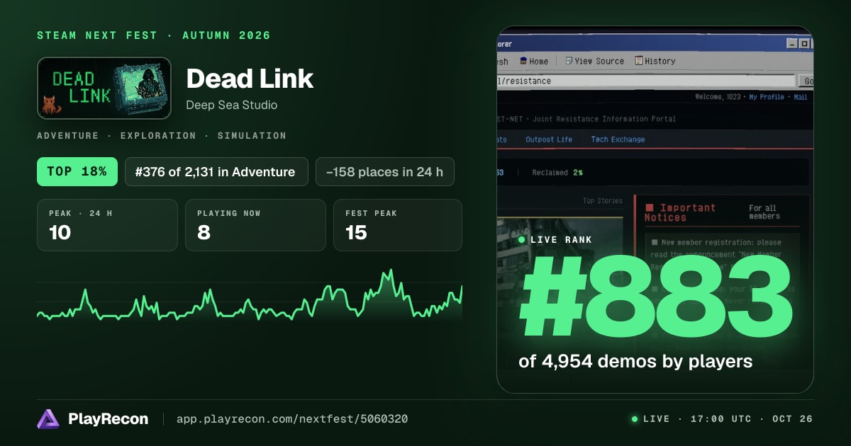 Dead Link in Steam Next Fest