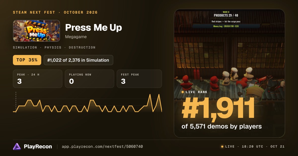 Press Me Up in Steam Next Fest