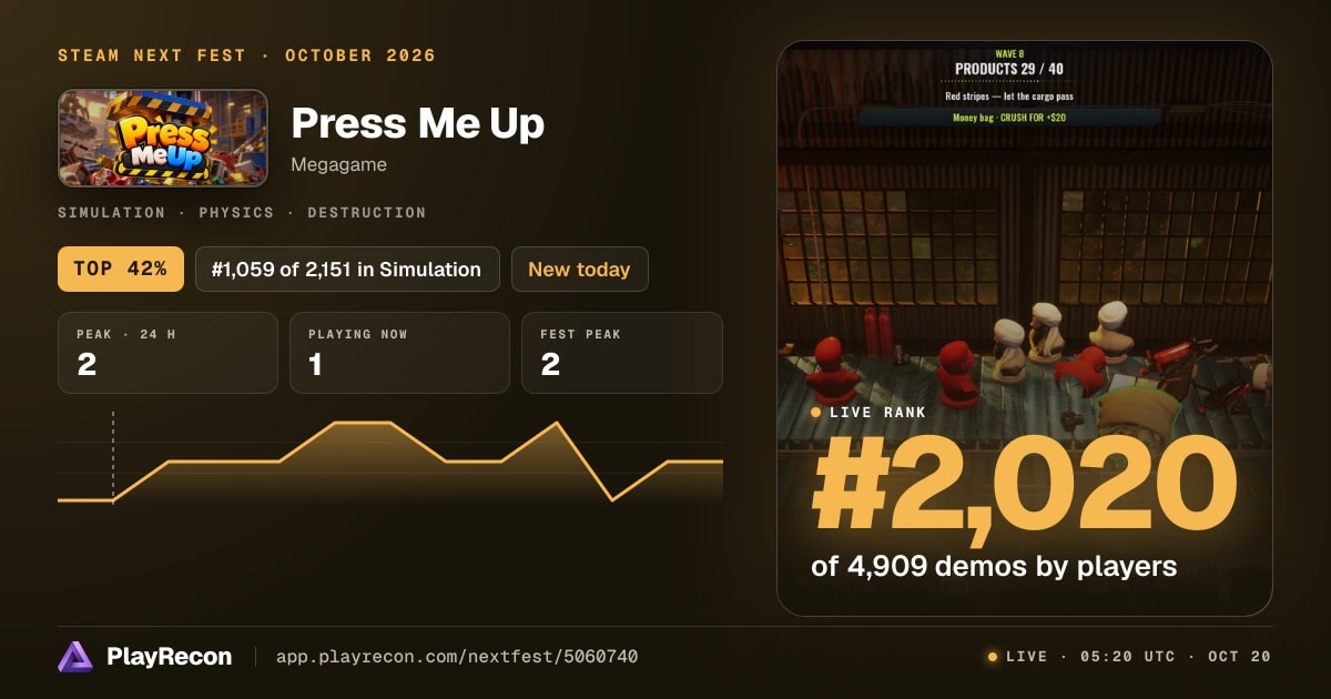 Press Me Up au Steam Next Fest