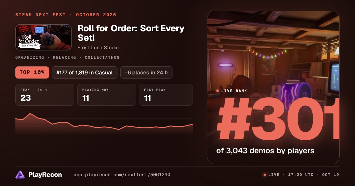 Roll for Order: Sort Every Set! in Steam Next Fest