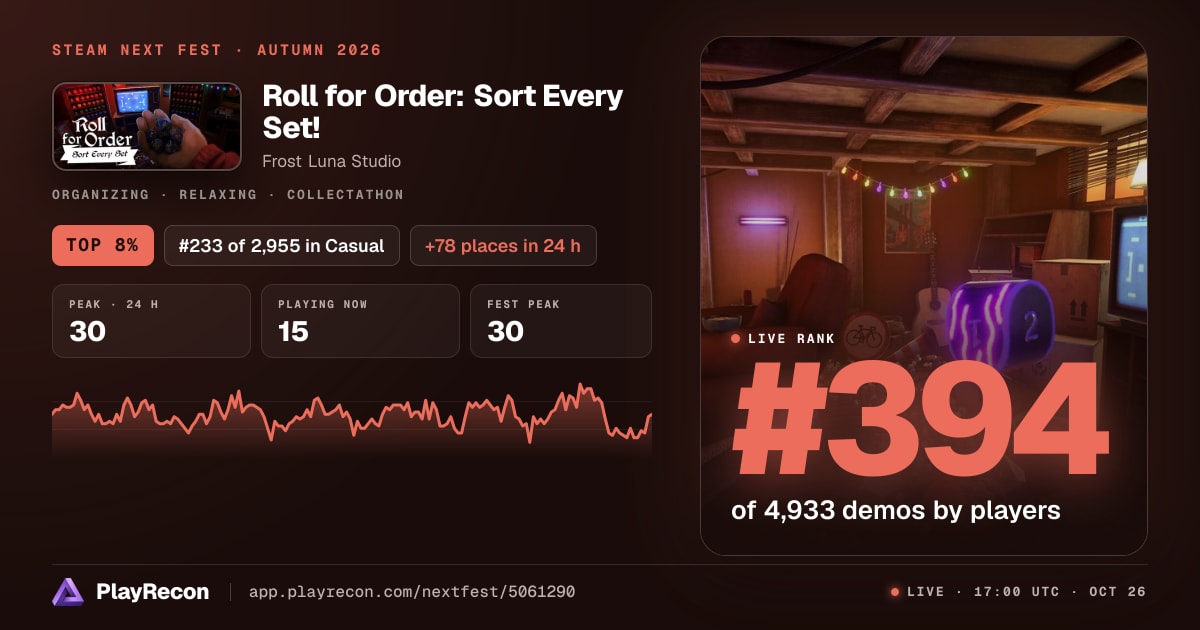 Roll for Order: Sort Every Set! im Steam Next Fest