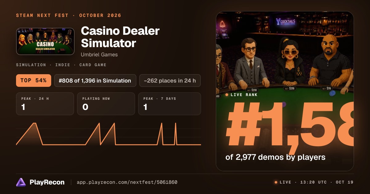 Casino Dealer Simulator in Steam Next Fest