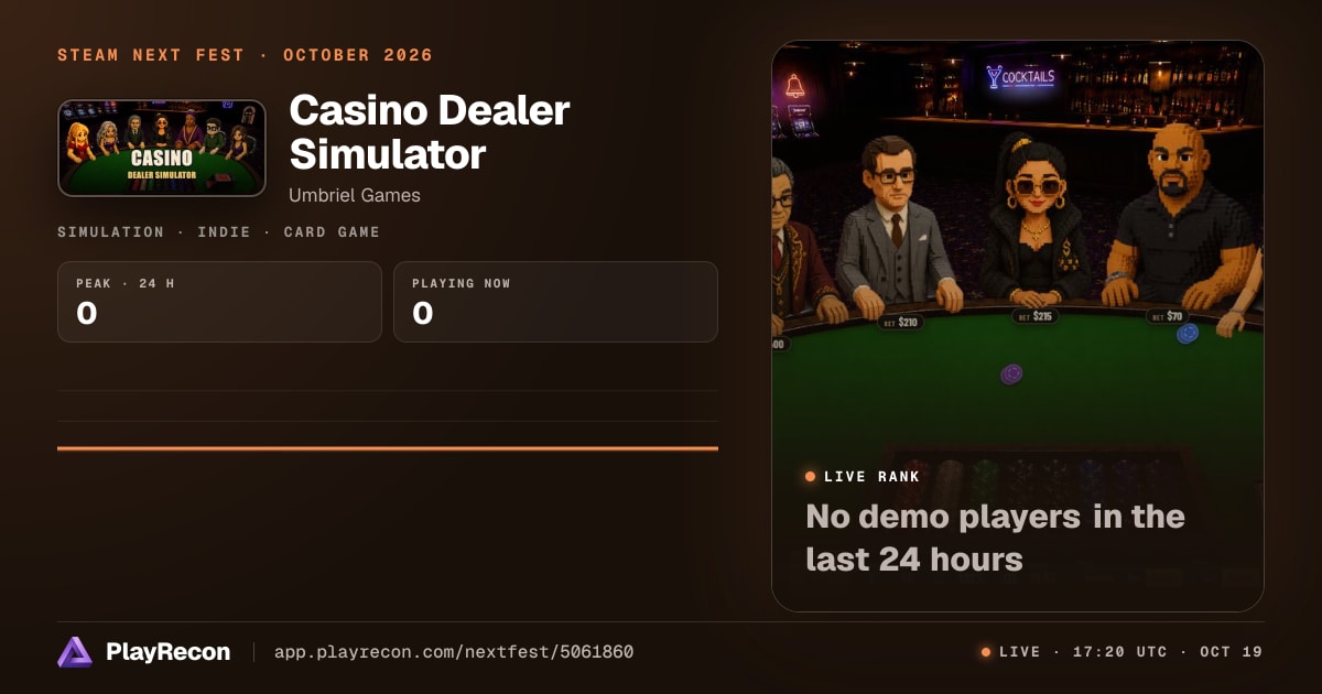 Casino Dealer Simulator en el Steam Next Fest