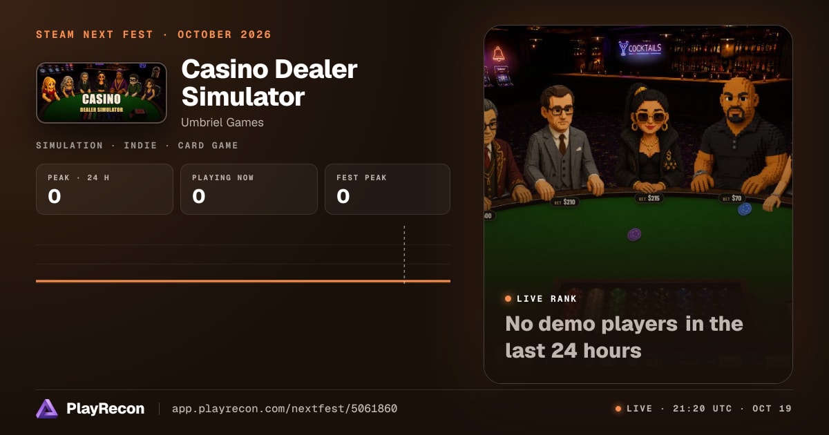 Casino Dealer Simulator im Steam Next Fest