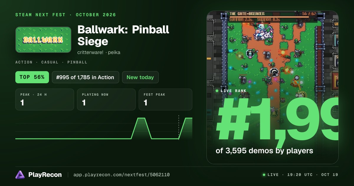 Ballwark: Pinball Siege au Steam Next Fest