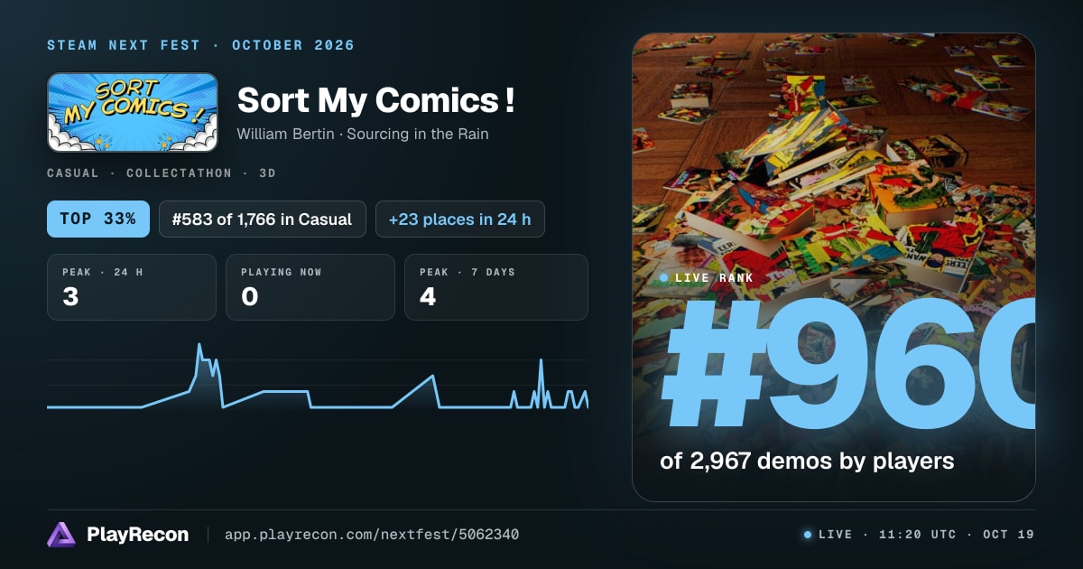Sort My Comics ! in Steam Next Fest