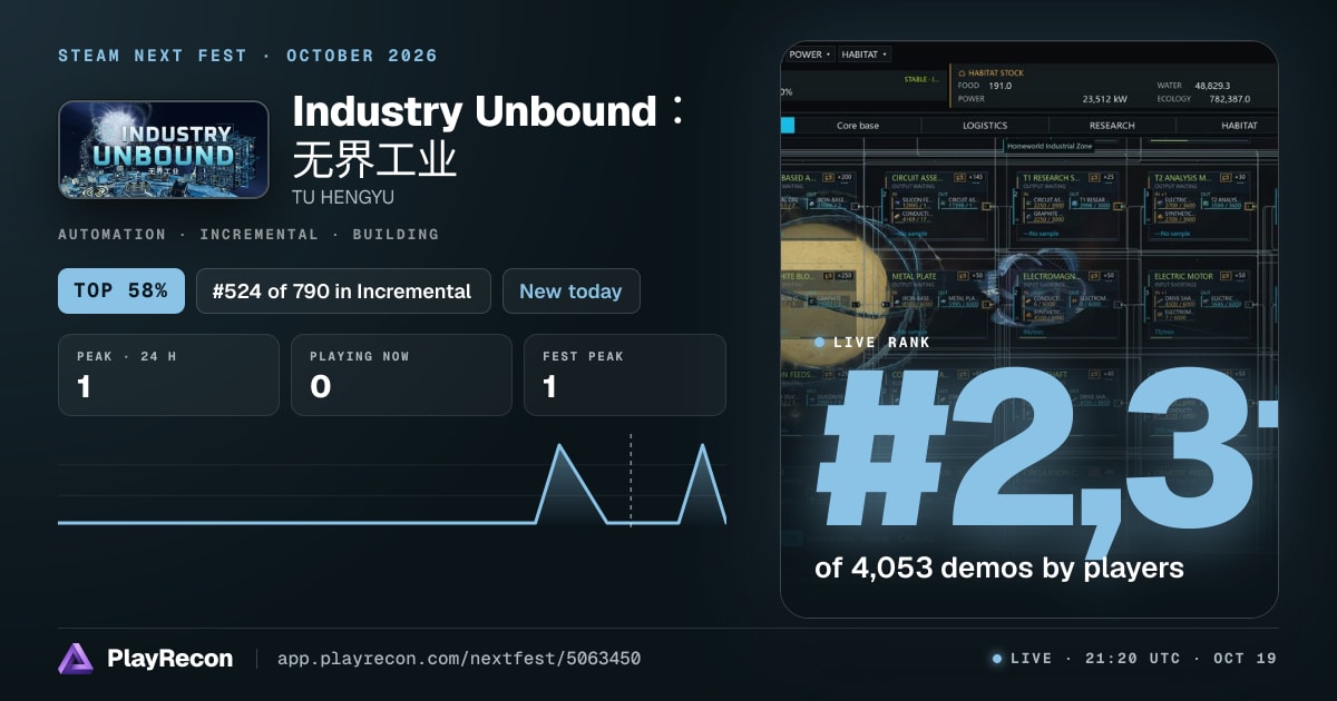 Industry Unbound：无界工业 en el Steam Next Fest