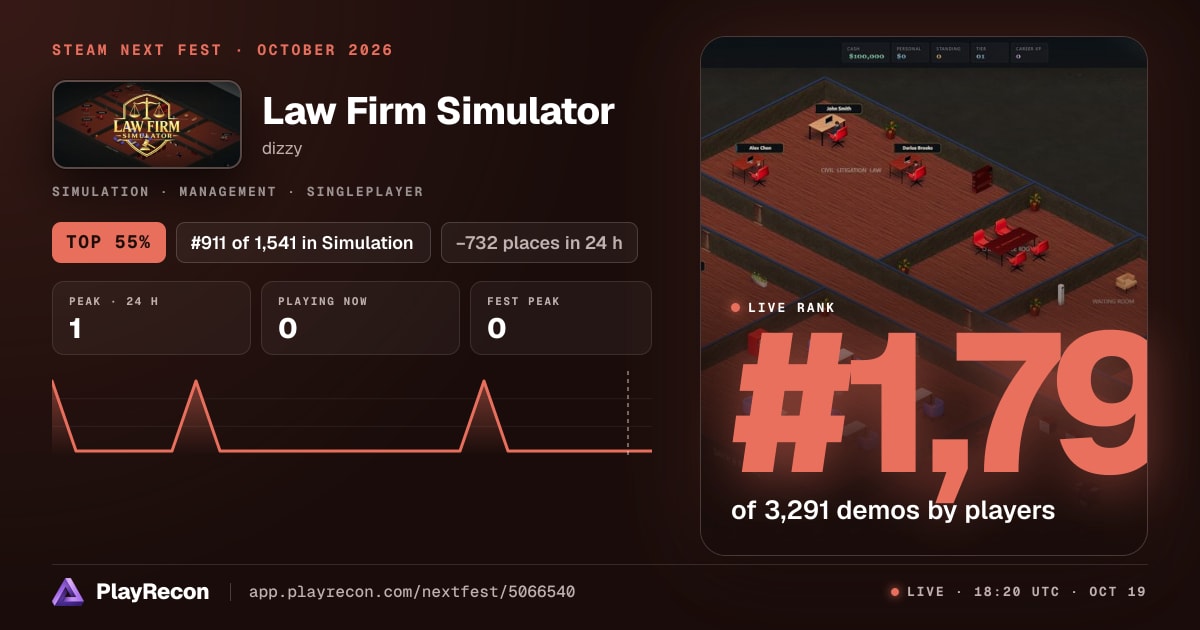 Law Firm Simulator in Steam Next Fest