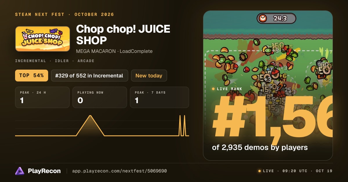 Chop chop! JUICE SHOP in Steam Next Fest
