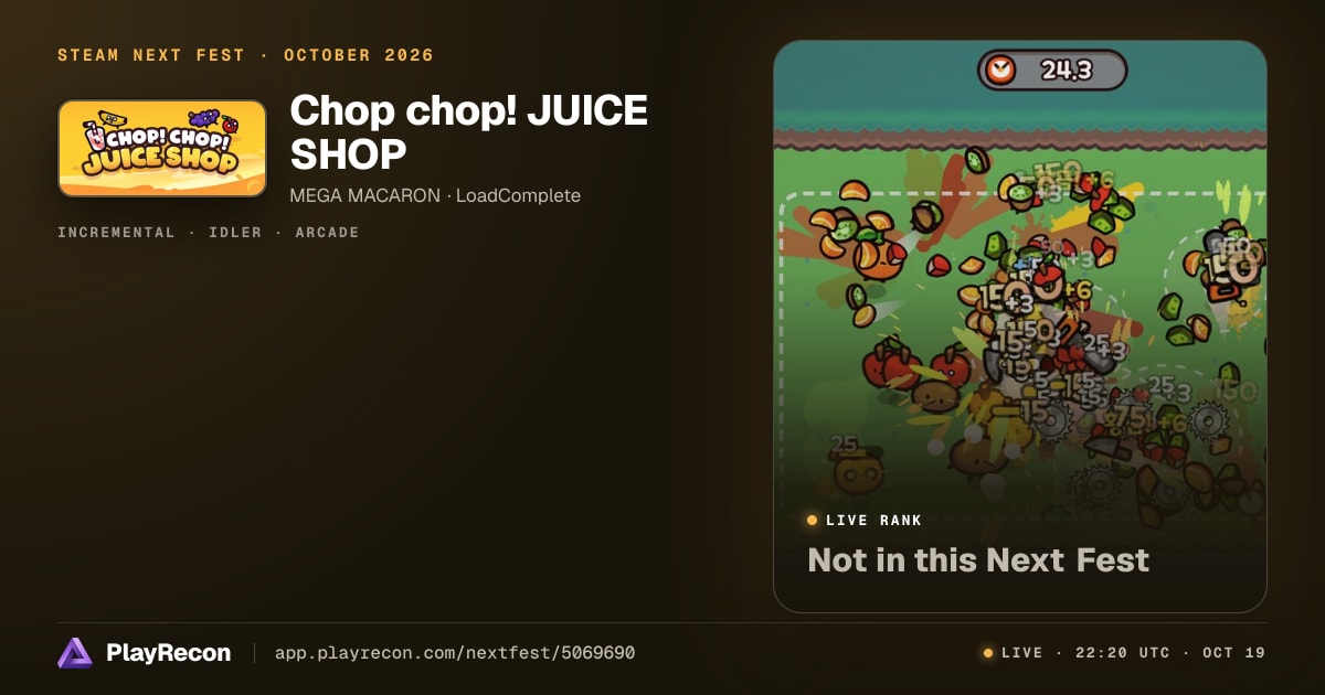 Chop chop! JUICE SHOP allo Steam Next Fest