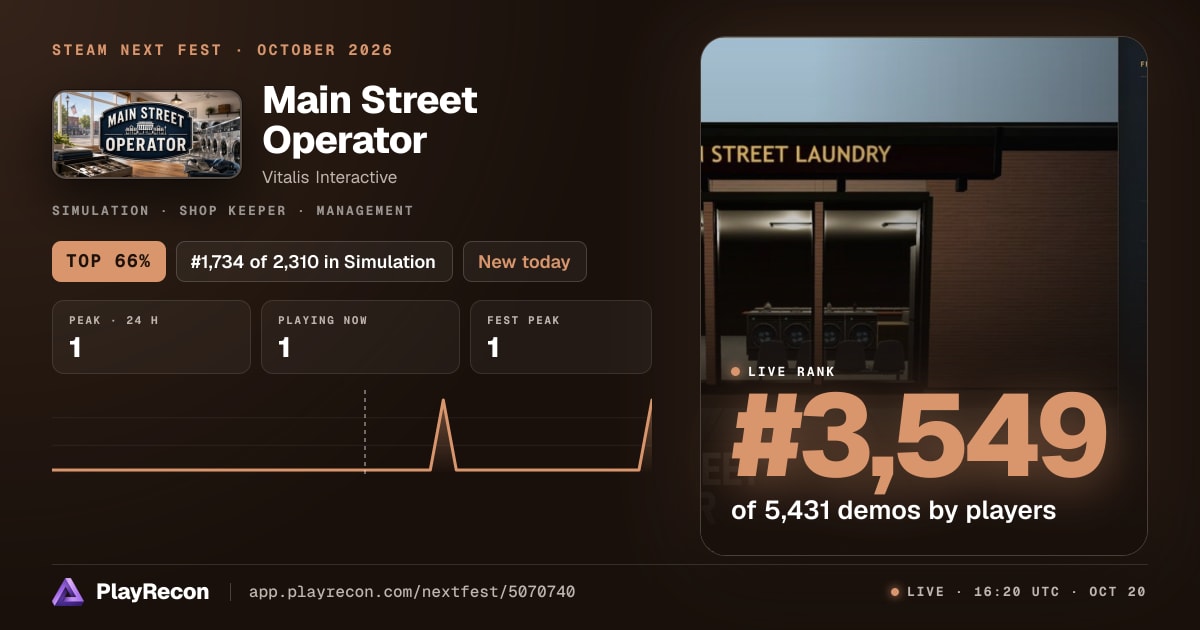 Main Street Operator in Steam Next Fest