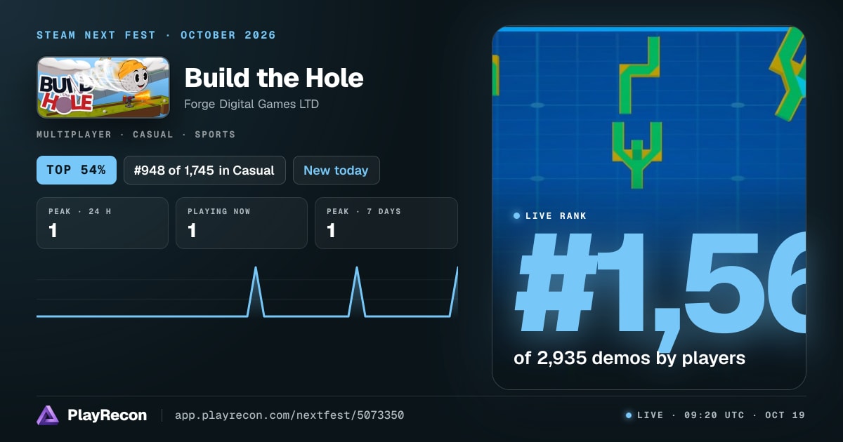 Build the Hole allo Steam Next Fest