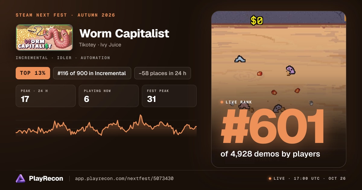 Worm Capitalist im Steam Next Fest