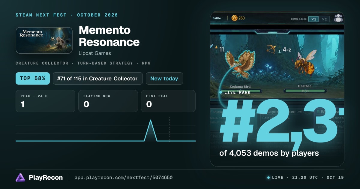 Memento Resonance in Steam Next Fest