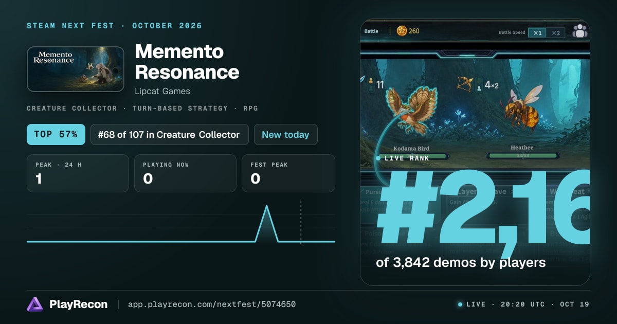 Memento Resonance im Steam Next Fest