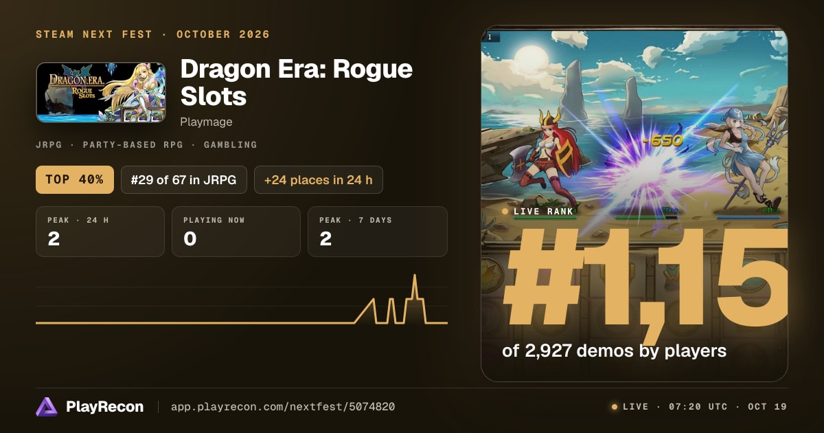 Dragon Era: Rogue Slots en el Steam Next Fest