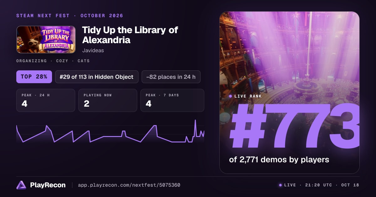 Tidy Up the Library of Alexandria en el Steam Next Fest