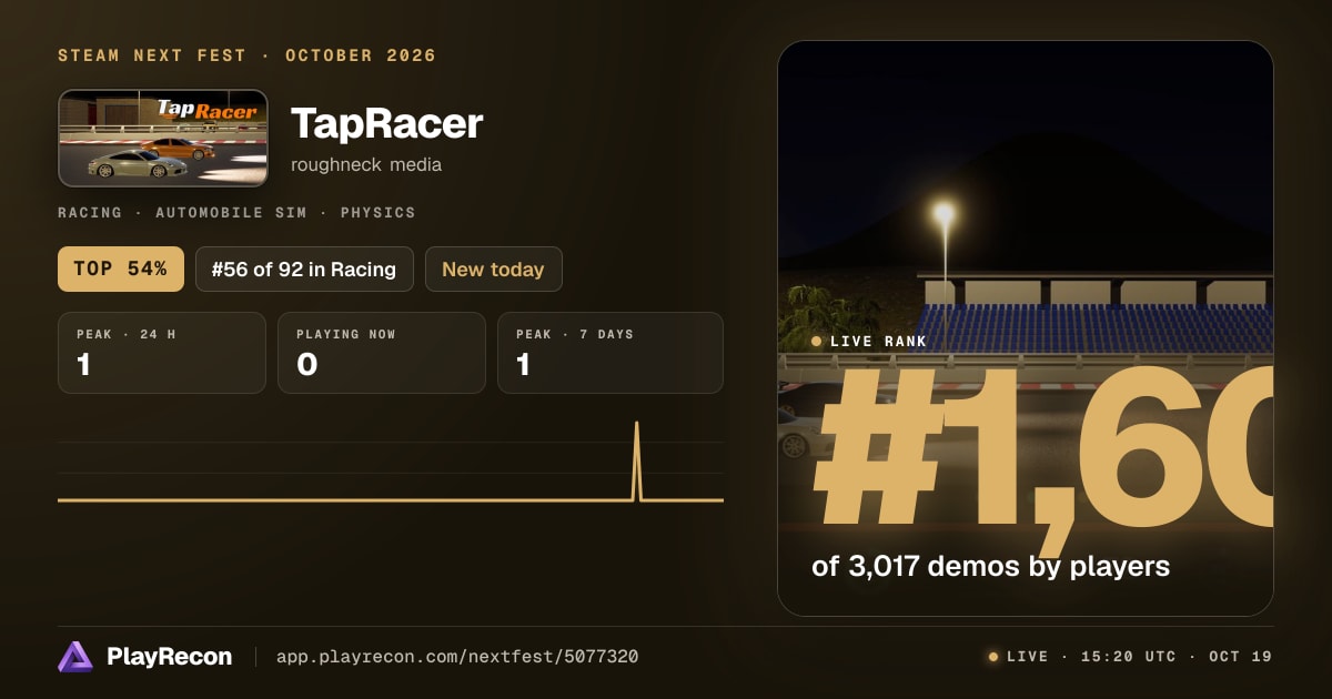 TapRacer на Steam Next Fest
