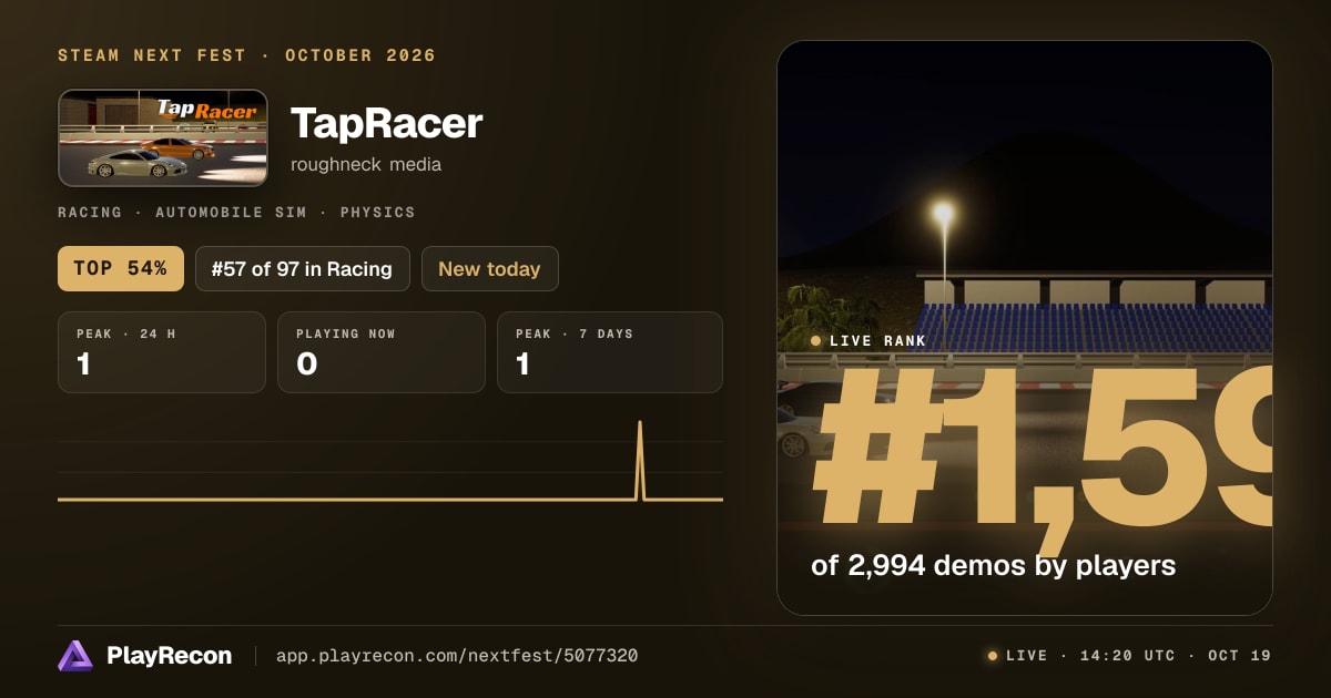 TapRacer en el Steam Next Fest