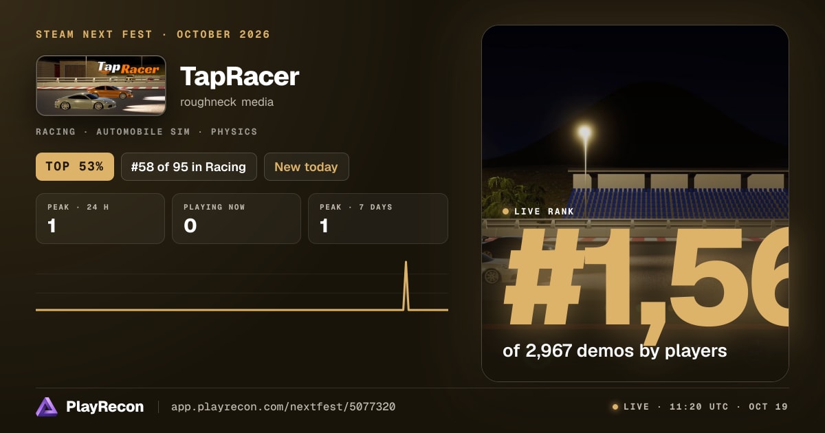 TapRacer au Steam Next Fest