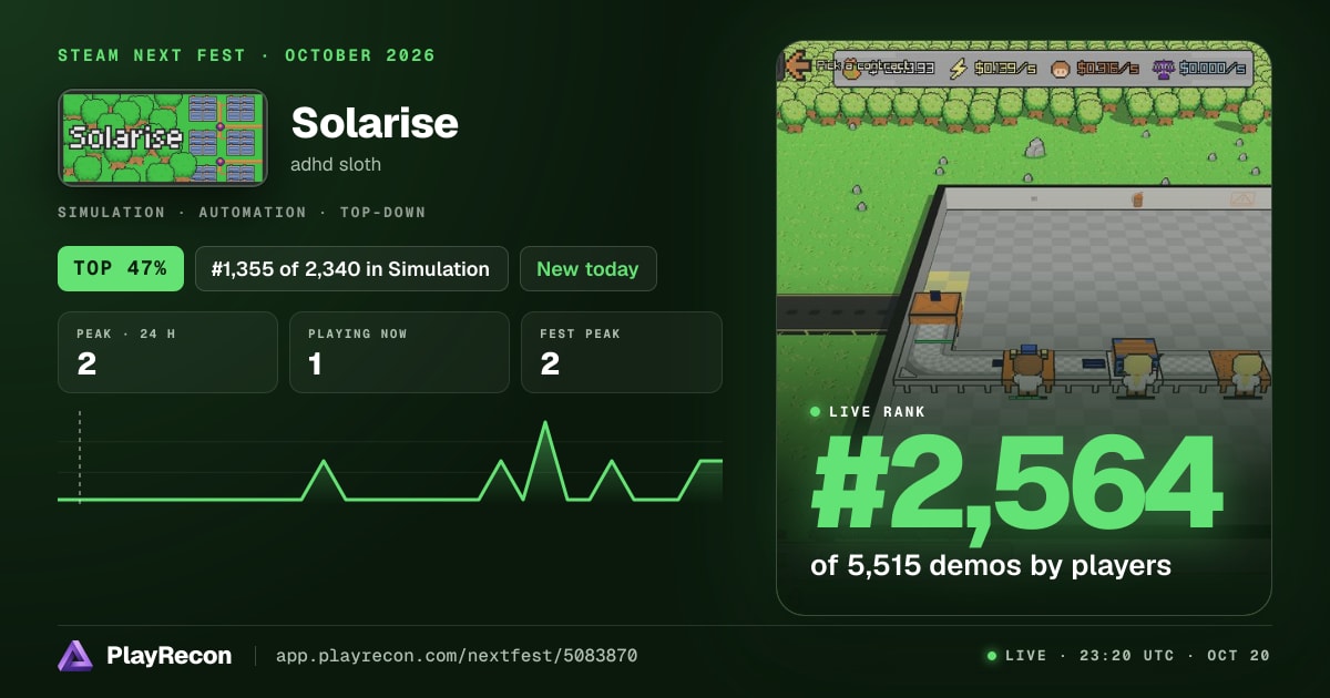 Solarise на Steam Next Fest