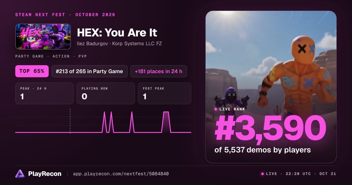 HEX: You Are It im Steam Next Fest