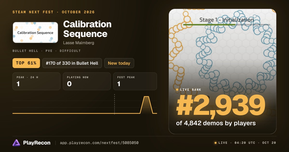 Calibration Sequence au Steam Next Fest
