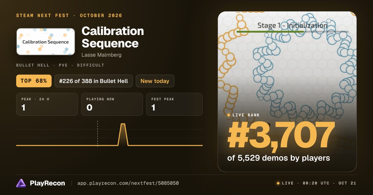 Calibration Sequence in Steam Next Fest