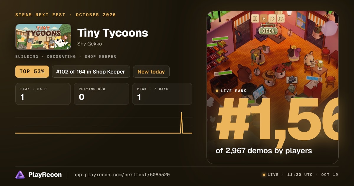 Tiny Tycoons au Steam Next Fest