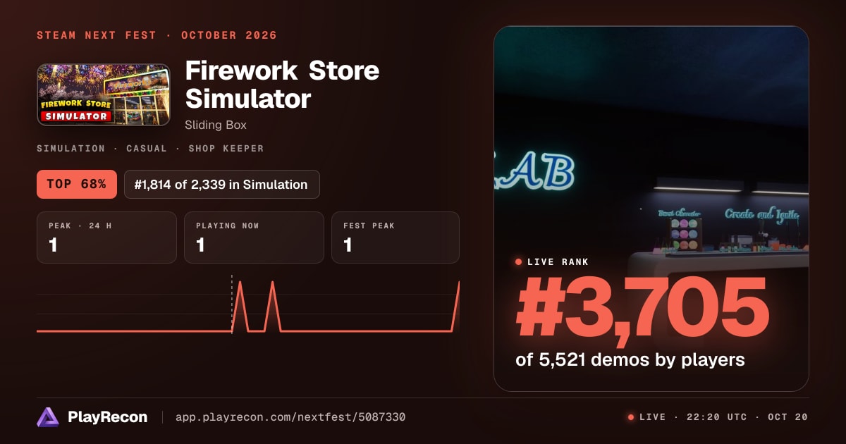 Firework Store Simulator in Steam Next Fest
