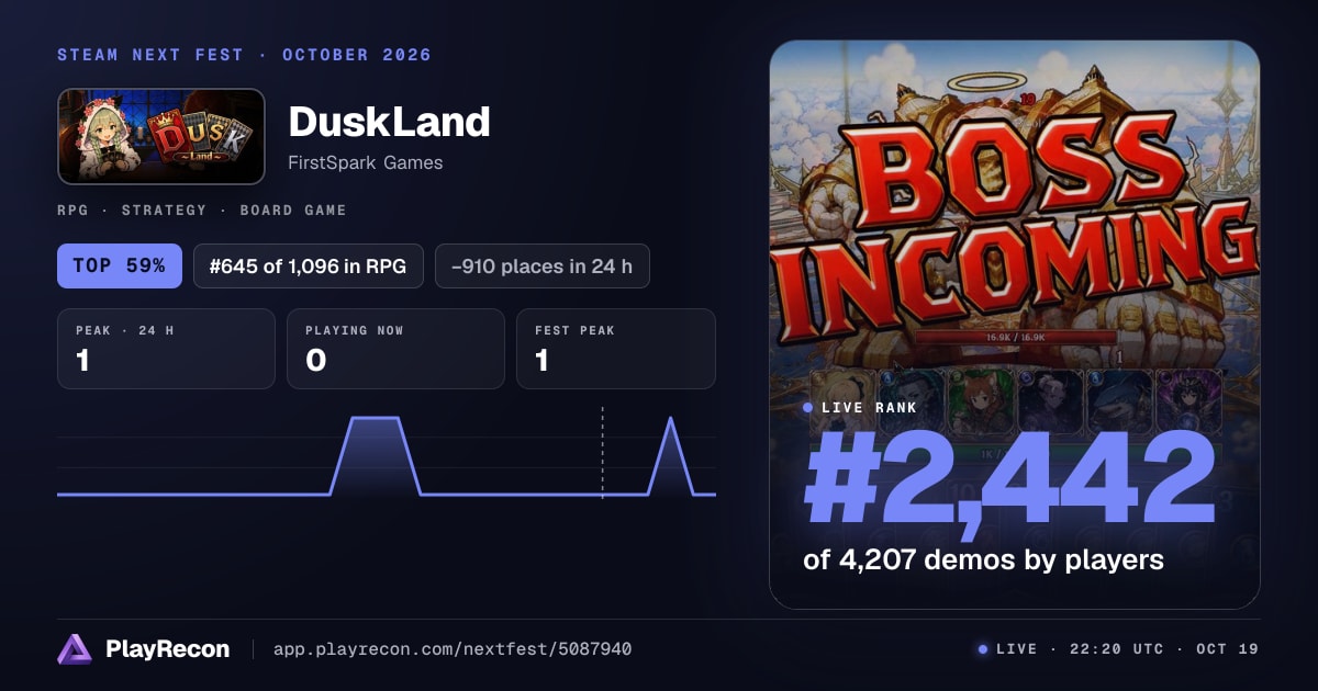 DuskLand in Steam Next Fest